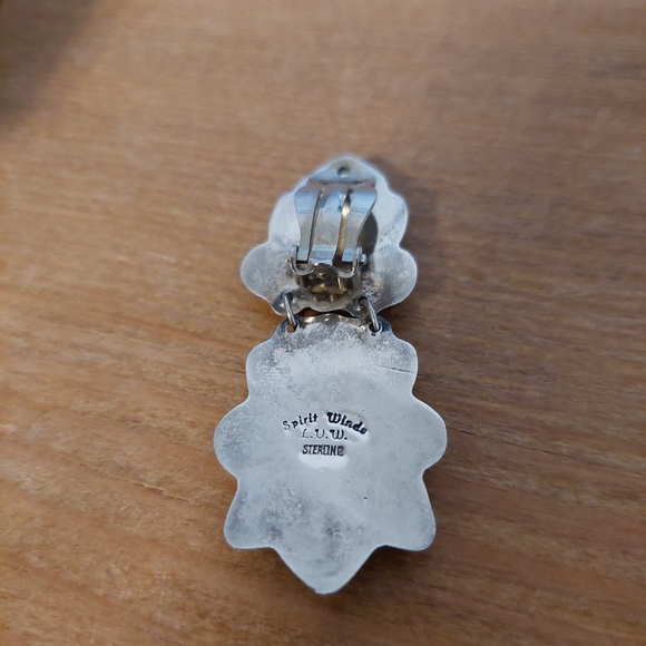 SOLD One L.V.M. Spirit Winds Sterling Silver Spiny Oyster/Coral Earring Clip On - Picture 5 of 14